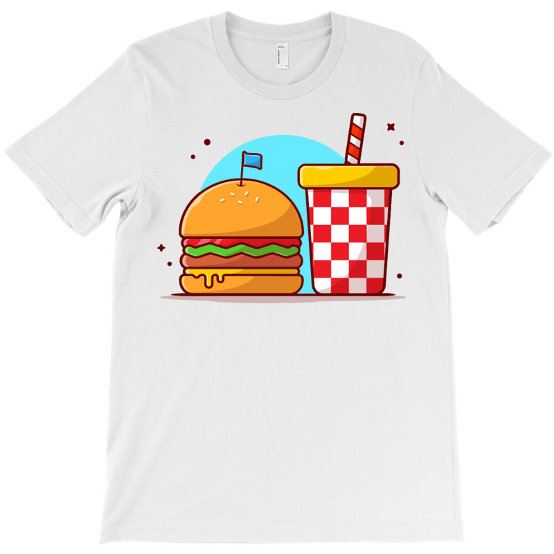 Burger And Soda Cartoon T-shirt | Artistshot