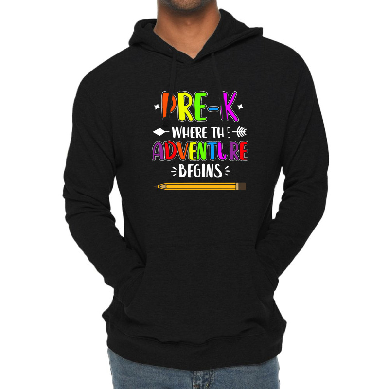 Pre K Where The Adventure Begins Lightweight Hoodie | Artistshot