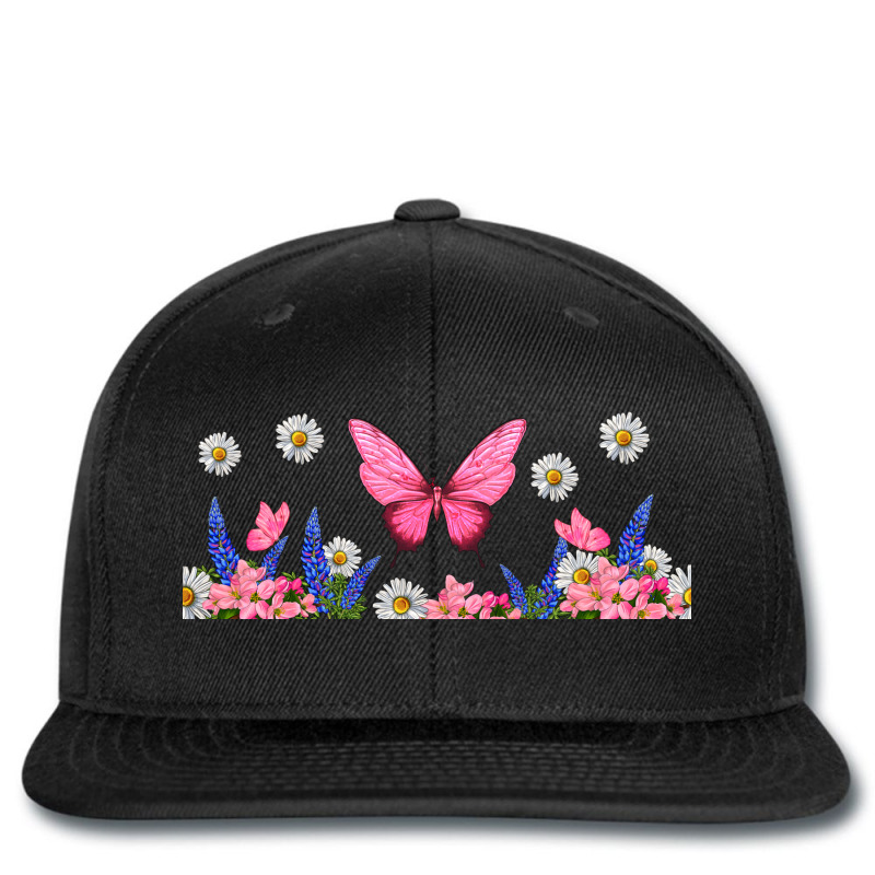 Butterflies And Flowers Printed Hat | Artistshot