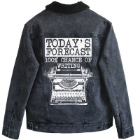 Cool Writing Art For Men Women Writer Author Writi Unisex Sherpa-lined Denim Jacket | Artistshot