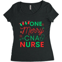 Certified Nursing Assistant One Merry Cna Nurse Ch Women's Triblend Scoop T-shirt | Artistshot