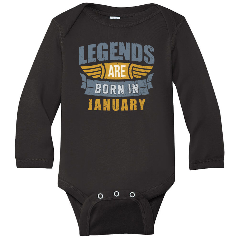 Legend Born January Long Sleeve Baby Bodysuit by kullyyully | Artistshot