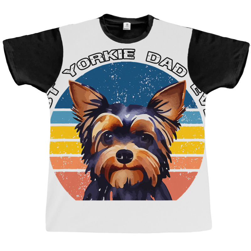 Best Yorkie Dad Ever Vintage 70s Style Yorkshire T Graphic T-shirt | Artistshot