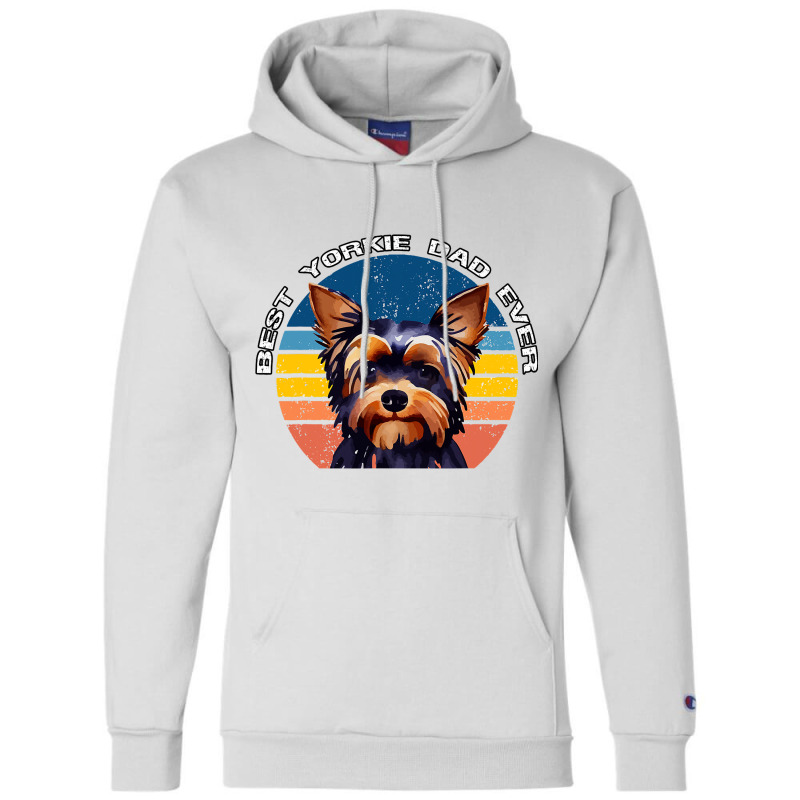 Best Yorkie Dad Ever Vintage 70s Style Yorkshire T Champion Hoodie | Artistshot