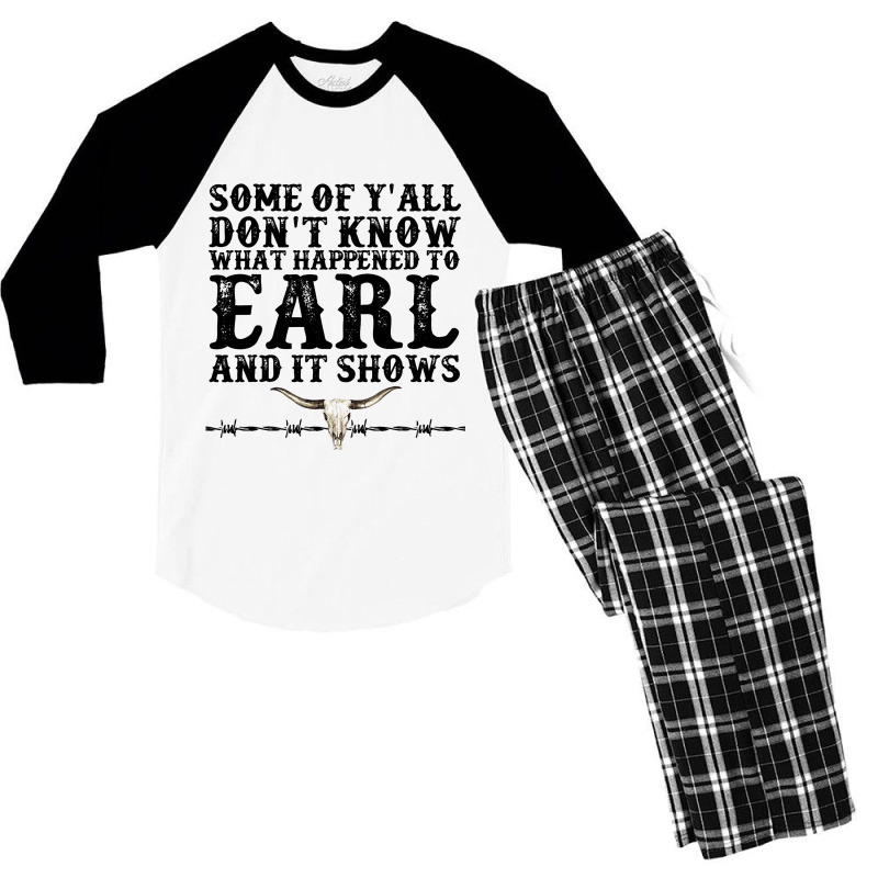 Bull Skull Some You Dont Know What Happened To Ear Men's 3/4 Sleeve Pajama Set | Artistshot