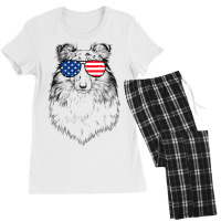 4th Of July Shetland Sheepdog Dog Patriotic Usa Su Women's Pajamas Set | Artistshot