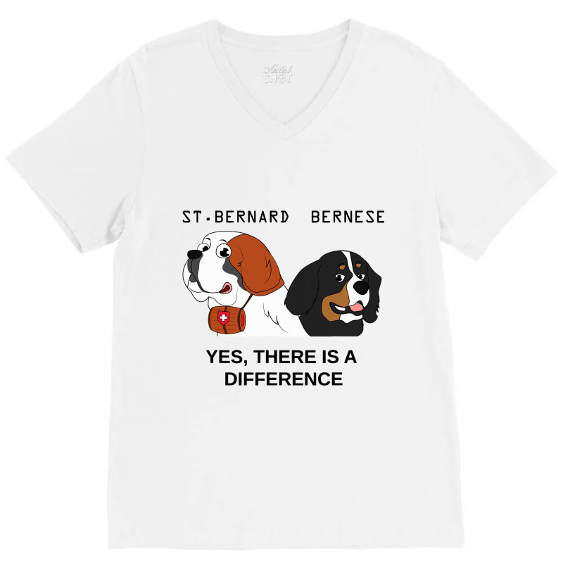 Bernese Mountain Dog And Saint Bernard Are Differe V-neck Tee | Artistshot