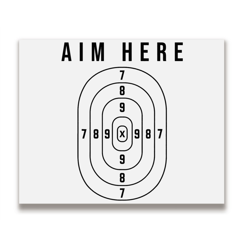 Bullseye Target Aim Here Darts Players Shooting 3 Metal Print Horizontal | Artistshot