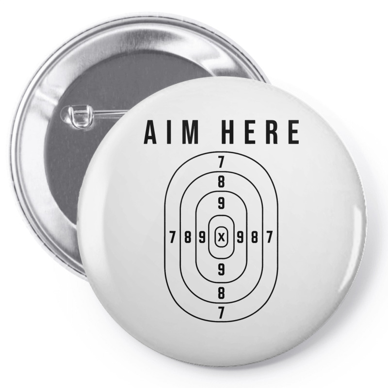 Bullseye Target Aim Here Darts Players Shooting 3 Pin-back Button | Artistshot