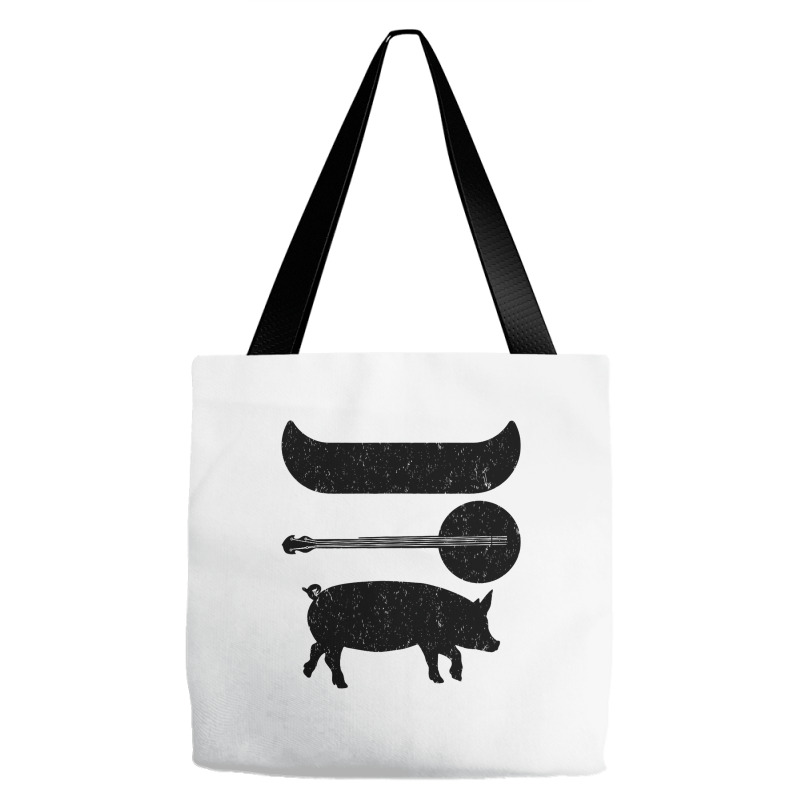 Canoe Banjo Pig Funny Canoeing Tote Bags | Artistshot