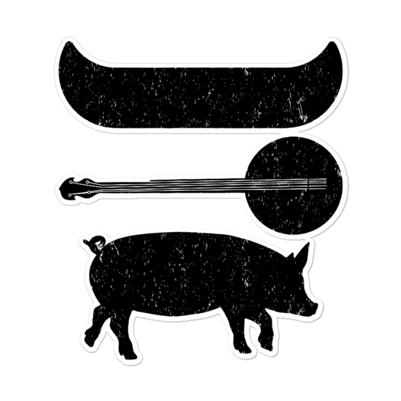 Canoe Banjo Pig Funny Canoeing Sticker | Artistshot