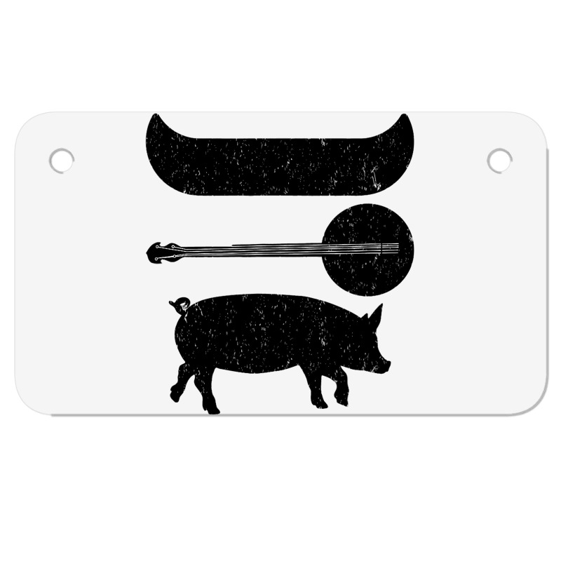 Canoe Banjo Pig Funny Canoeing Motorcycle License Plate | Artistshot