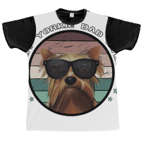 Best Yorkie Dad Ever Vintage Yorkshire Terrier Dog Graphic T-shirt | Artistshot