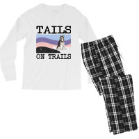 Alaskan Malamute Tails On Trails Funny Dog Hiking Men's Long Sleeve Pajama Set | Artistshot