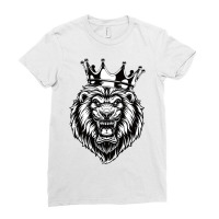 Angry Lion King Ferocious Lion With Crown Ladies Fitted T-shirt | Artistshot