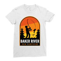 Baker River New Hampshire Fishing Ladies Fitted T-shirt | Artistshot