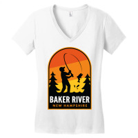 Baker River New Hampshire Fishing Women's V-neck T-shirt | Artistshot