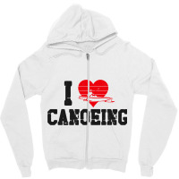 Canoe Canoeing Heart Vintage I Love Canoeing 3 Zipper Hoodie | Artistshot