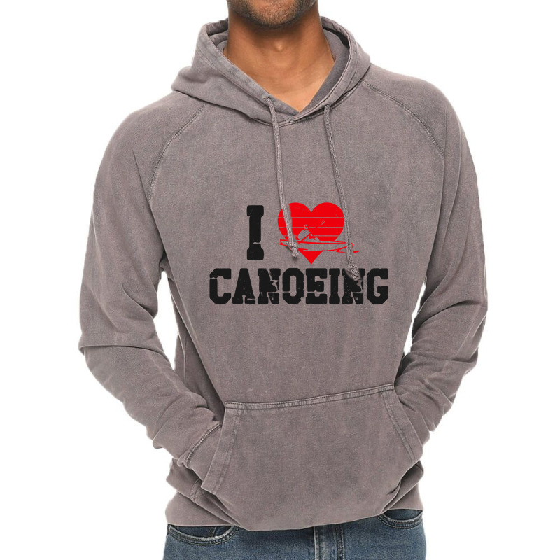 Canoe Canoeing Heart Vintage I Love Canoeing 3 Vintage Hoodie | Artistshot