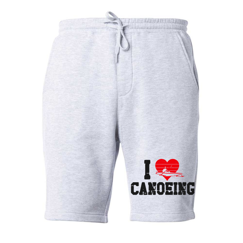 Canoe Canoeing Heart Vintage I Love Canoeing 3 Fleece Short | Artistshot