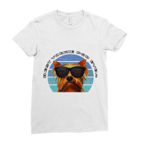 Best Yorkie Dad Ever Vintage Yorkshire Terrier W S Ladies Fitted T-shirt | Artistshot