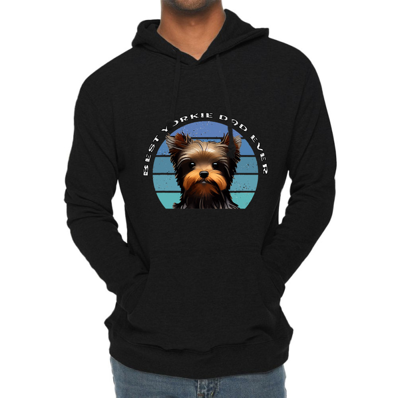 Best Yorkie Dad Ever Vintage Lightweight Hoodie | Artistshot