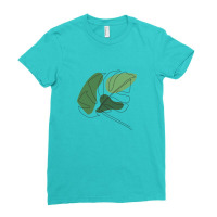 Monstera Floral One Line Art Ladies Fitted T-shirt | Artistshot