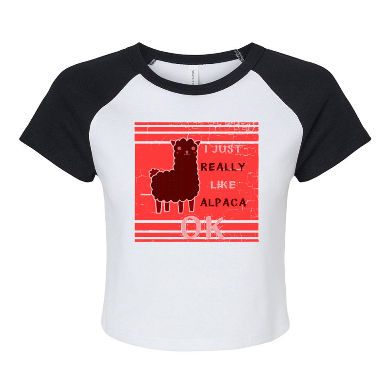 Funny Llama T  Shirt Funny Llama Alpaca T  Shirt Raglan Crop Top by improbablerecent | Artistshot