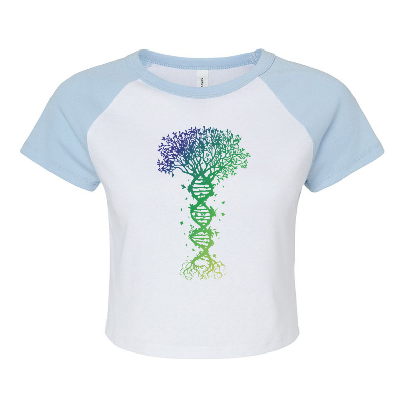 Dna Tree T  Shirt D N A Tree Of Life Genetics Colorful Biology Science Raglan Crop Top by forgetfulexisting | Artistshot