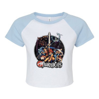 Thundercats Group Shot Vintage Circle T Shirt Raglan Crop Top | Artistshot