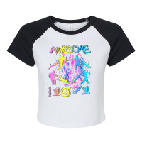 Awesome Since 1971. Agility Dog Training Graffiti Design T Shirt Raglan Crop Top | Artistshot