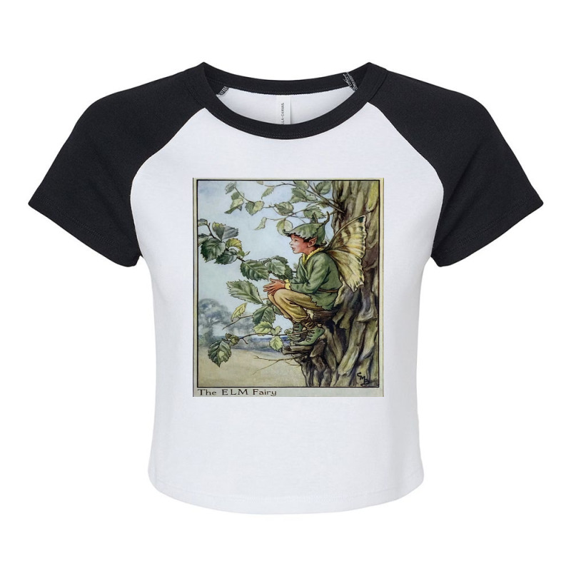 Cicely Mary Barker Elm Fairy Raglan Crop Top by Sarah S | Artistshot