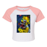 Playing  Devil Homer  For Mens Womens Raglan Crop Top | Artistshot