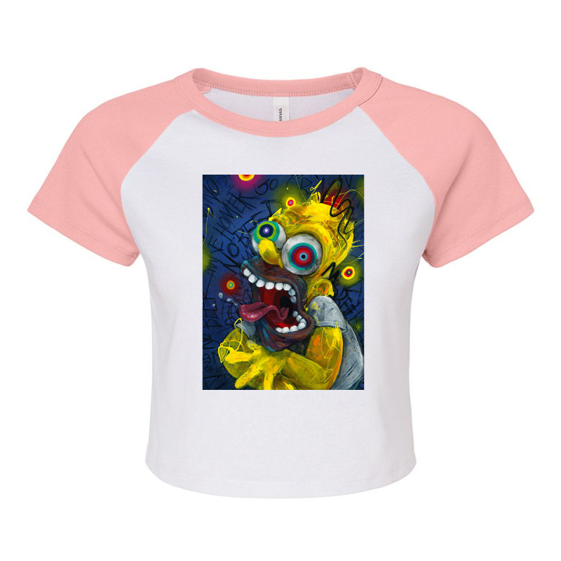 Playing  Devil Homer  For Mens Womens Raglan Crop Top by ArtistKingston | Artistshot