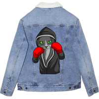 Boxing Cat Boxer Coach Combat Sport Trainee Studen Unisex Sherpa-lined Denim Jacket | Artistshot