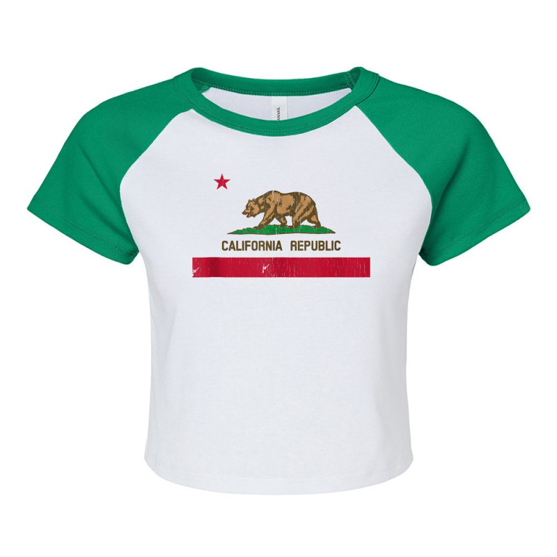 Vintage 1846 California Bear Republic State Flag Tank Top Raglan Crop Top by milkeyderamse | Artistshot