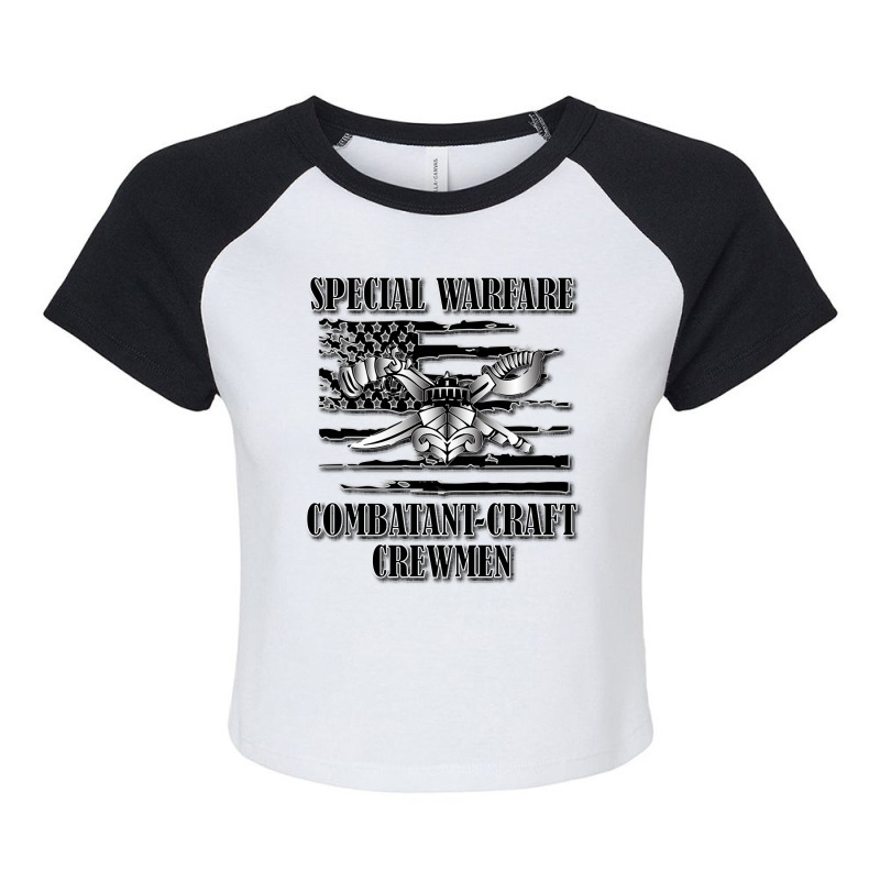 Us Naval Swcc (back Design) Pullover Hoodie Raglan Crop Top by munceylsareiasjr | Artistshot