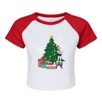 Uranus Around The Christmas Tree Sailor Moon Raglan Crop Top | Artistshot