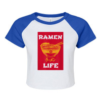 Ramen Life Japanese Noodles Katakana Vintage Retro Gift T Shirt Raglan Crop Top | Artistshot