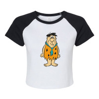 Flinstones Fred And Barney Raglan Crop Top | Artistshot