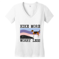 American Foxhound Hike More Worry Less Graphic Hik Women's V-neck T-shirt | Artistshot