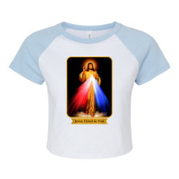 Divine Mercy Jesus I Trust In You Catholic T Shirt Raglan Crop Top | Artistshot