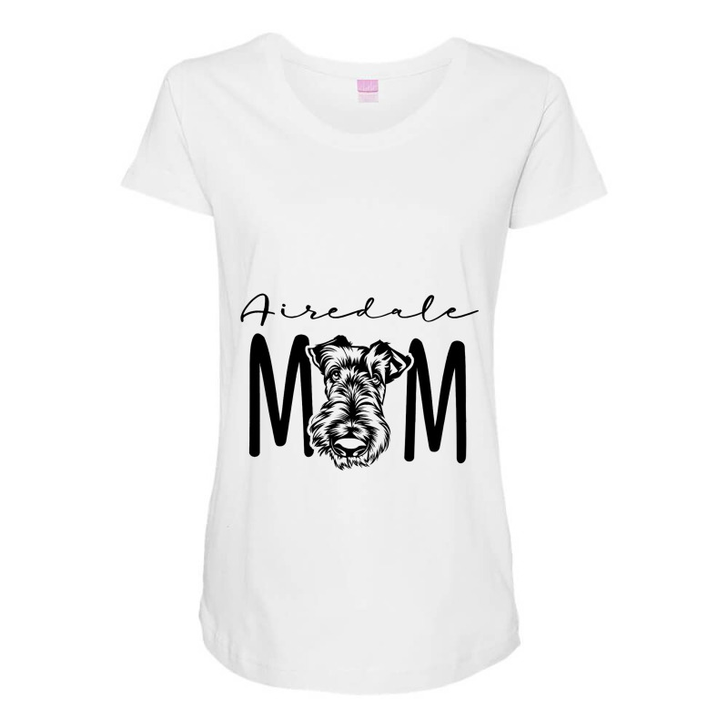 Airedale Mom Shirt Funny Dog Mom Airedale Terrier  Maternity Scoop Neck T-shirt by DENNISDAVIS | Artistshot