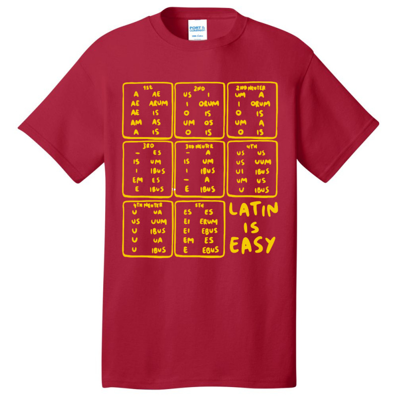 Latin Declensions Cheatsheet Ladies Basic T-shirt by Vario | Artistshot