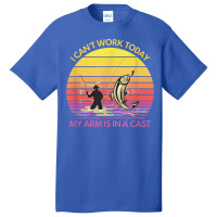 Funny Fisherman I Can't Work Today My Arm Is In A Cast Fish Basic T-shirt | Artistshot