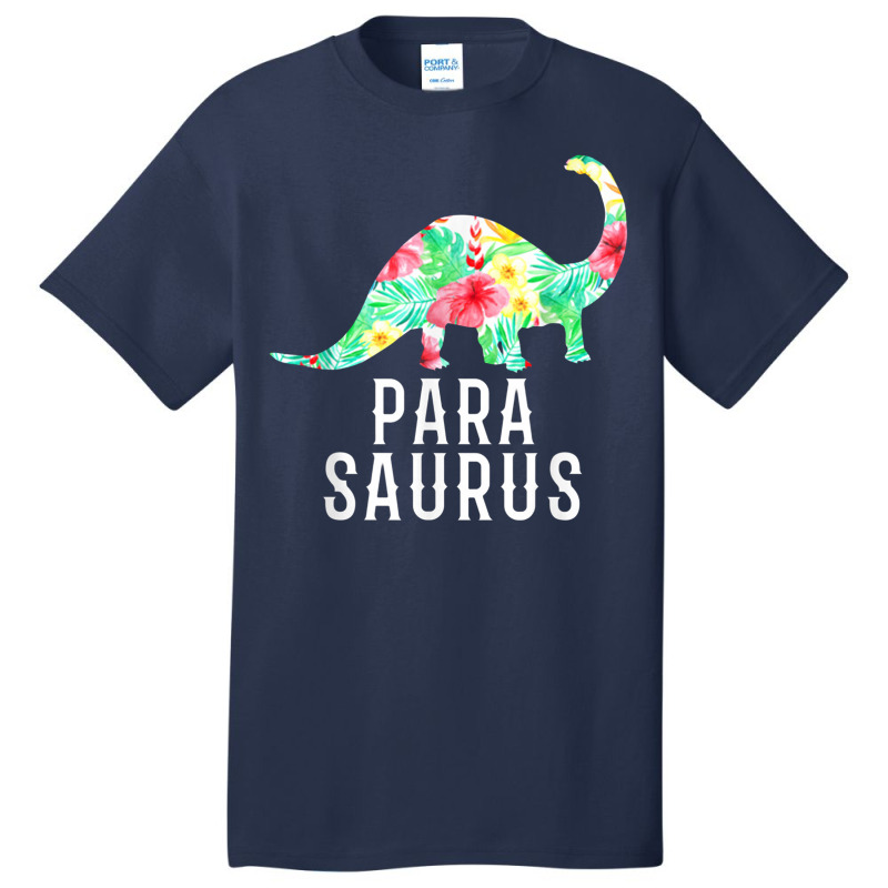 Parasaurus Paraprofessional Funny Dinosaur Floral Basic T-shirt | Artistshot