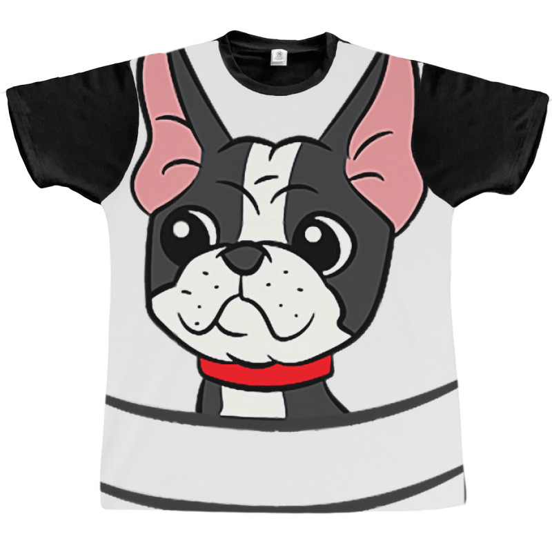 Boston Terrier Dog In The Pocket Funny Boston Terr Graphic T-shirt | Artistshot