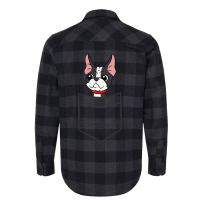 Boston Terrier Dog In The Pocket Funny Boston Terr Flannel Shirt | Artistshot