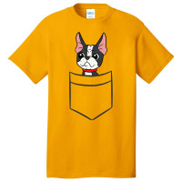 Boston Terrier Dog In The Pocket Funny Boston Terr Basic T-shirt | Artistshot