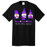 Peace Love Gnomes Purple Ribbon Domestic Violence Awareness T Shirt Basic T-shirt | Artistshot